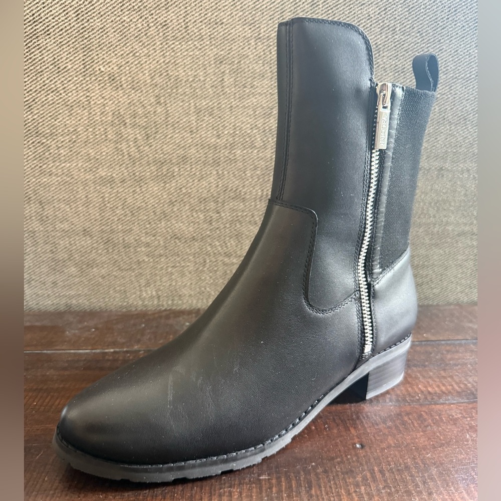 Valdini black authentic leather boots, size 8